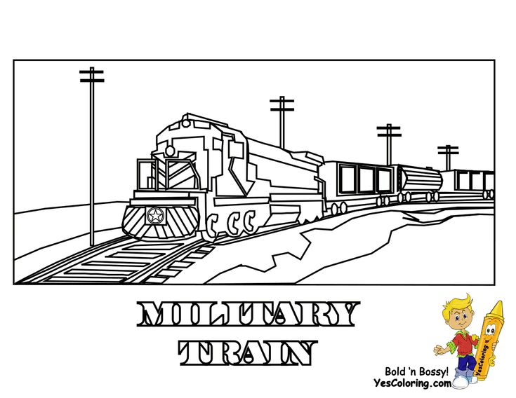 Colorful train coloring page