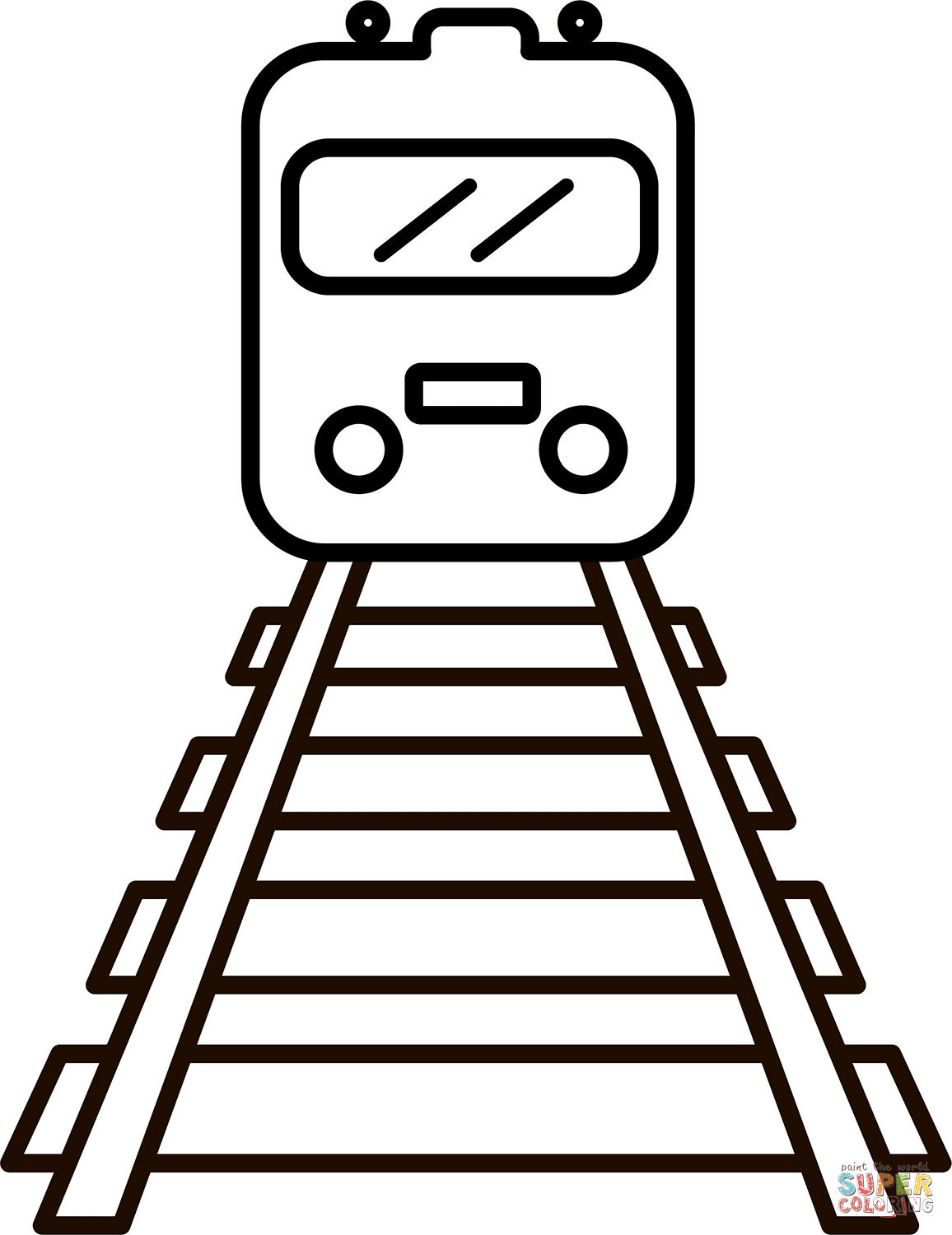 Train tracks coloring page free printable coloring pages