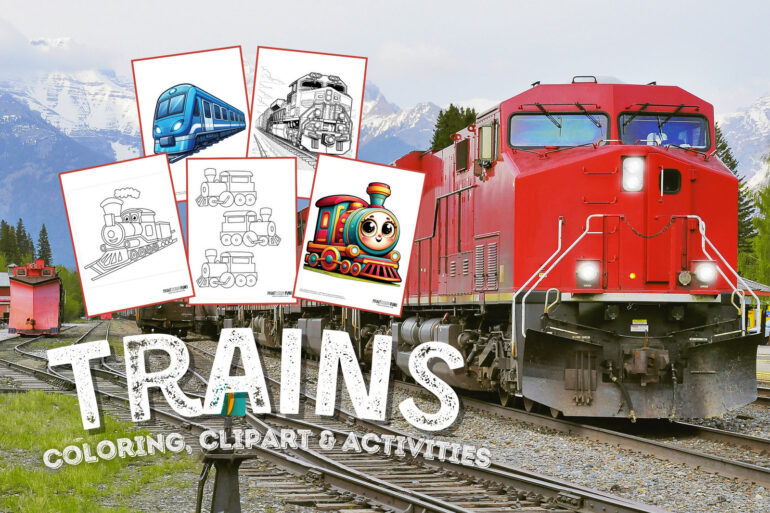 Car truck plane train coloring pages printables