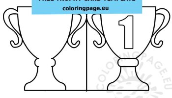 Trophy template coloring page