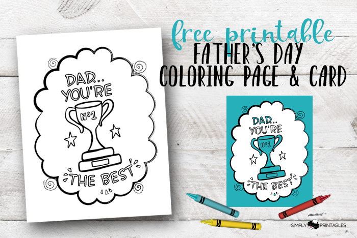Simply love printables fathers day coloring page and card