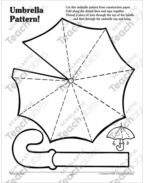 Umbrella pattern printable arts crafts and skills sheets scholastic teachables subscribe toâ umbrella coloring page paper umbrellas spring crafts for kids