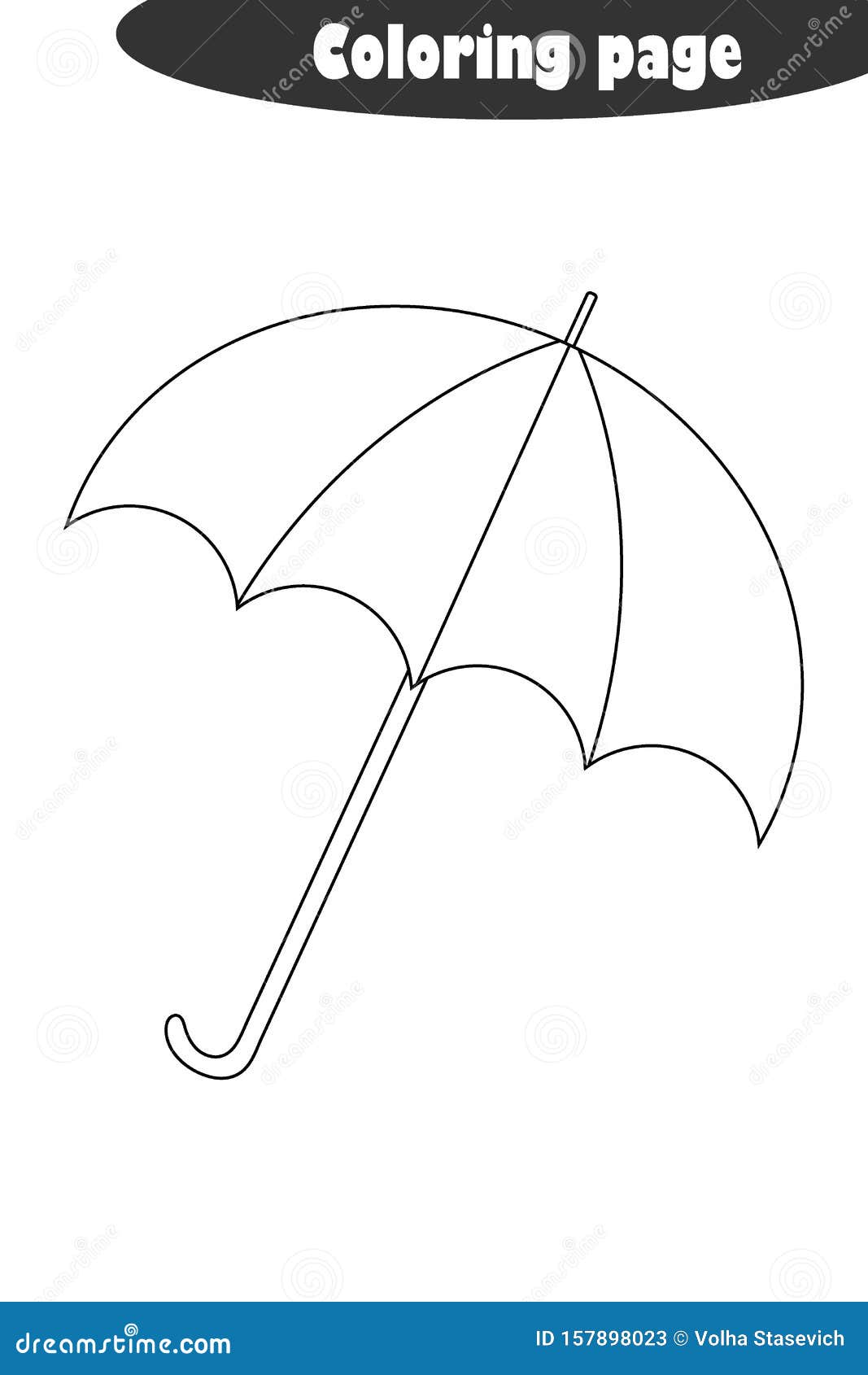 Umbrella in cartoon style autumn black white coloring page education paper game for the development of children kids preschool stock illustration