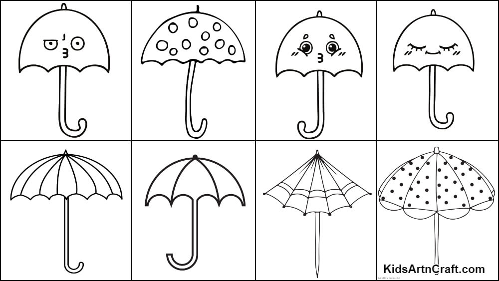 Umbrella coloring pages for kids â free printable