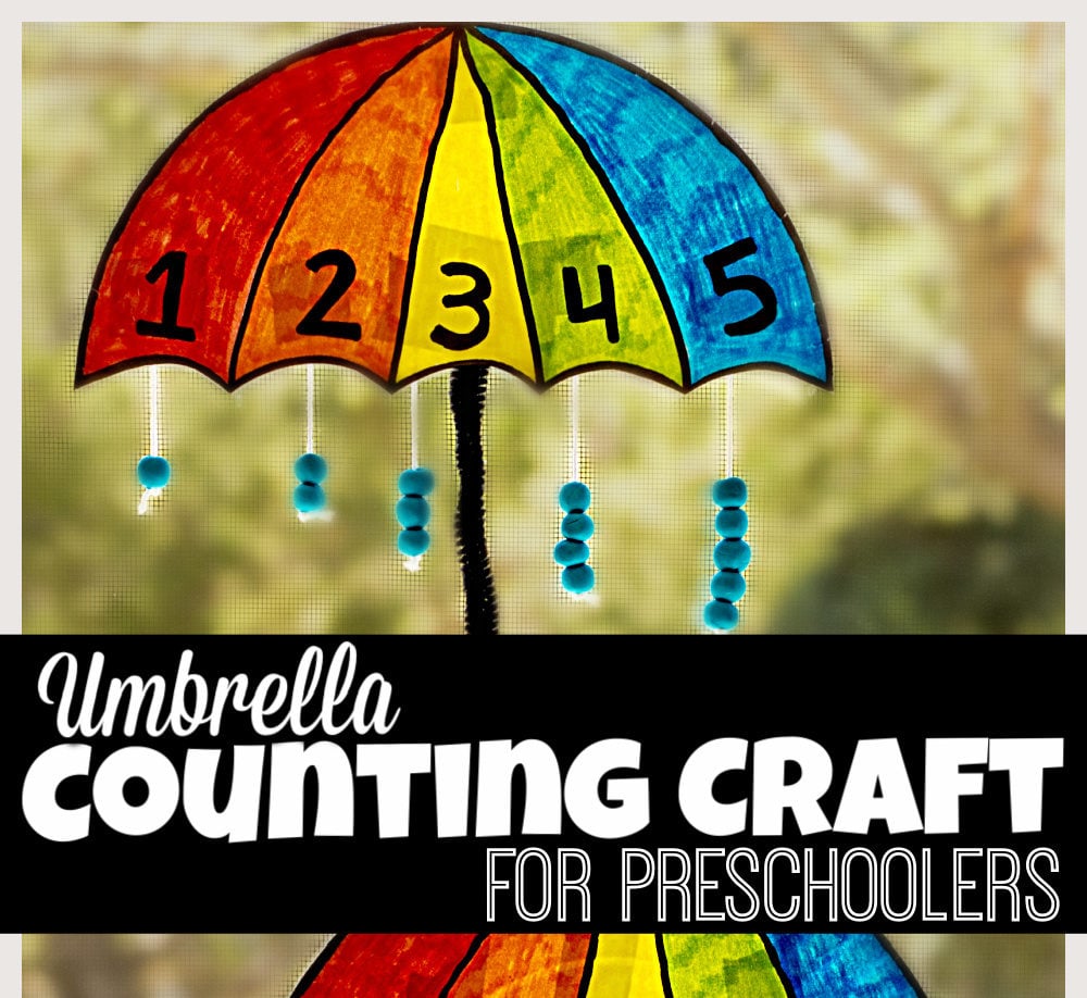 Ð free printable spring umbrella counting crafts for preschoolers