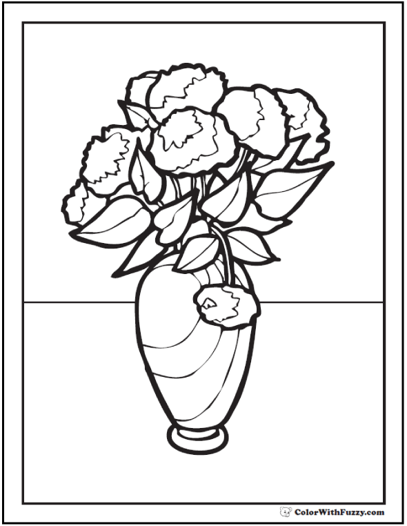 Flower coloring pages â tulips roses lilies daisies bouquets