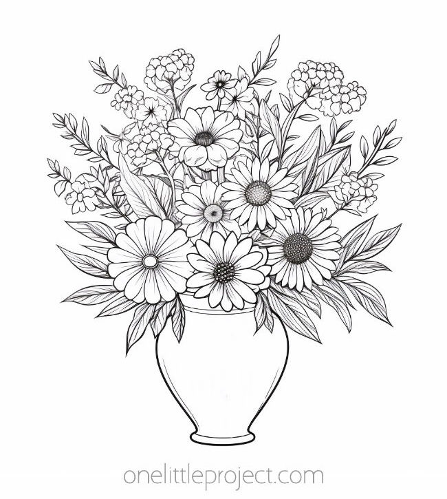Flower coloring pages free printable flower coloring sheets
