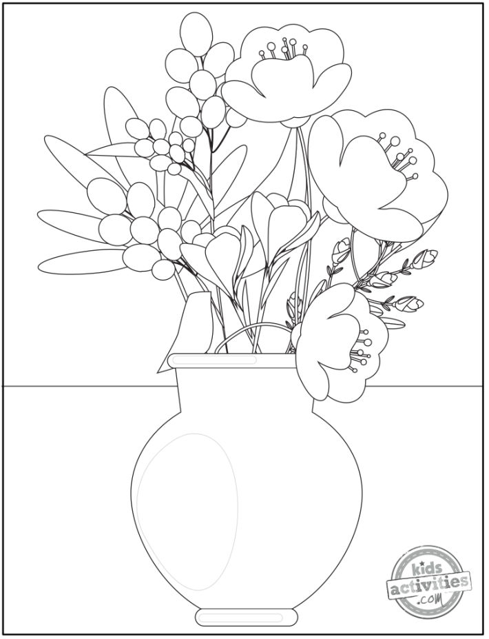 Printable flower coloring pages for kids