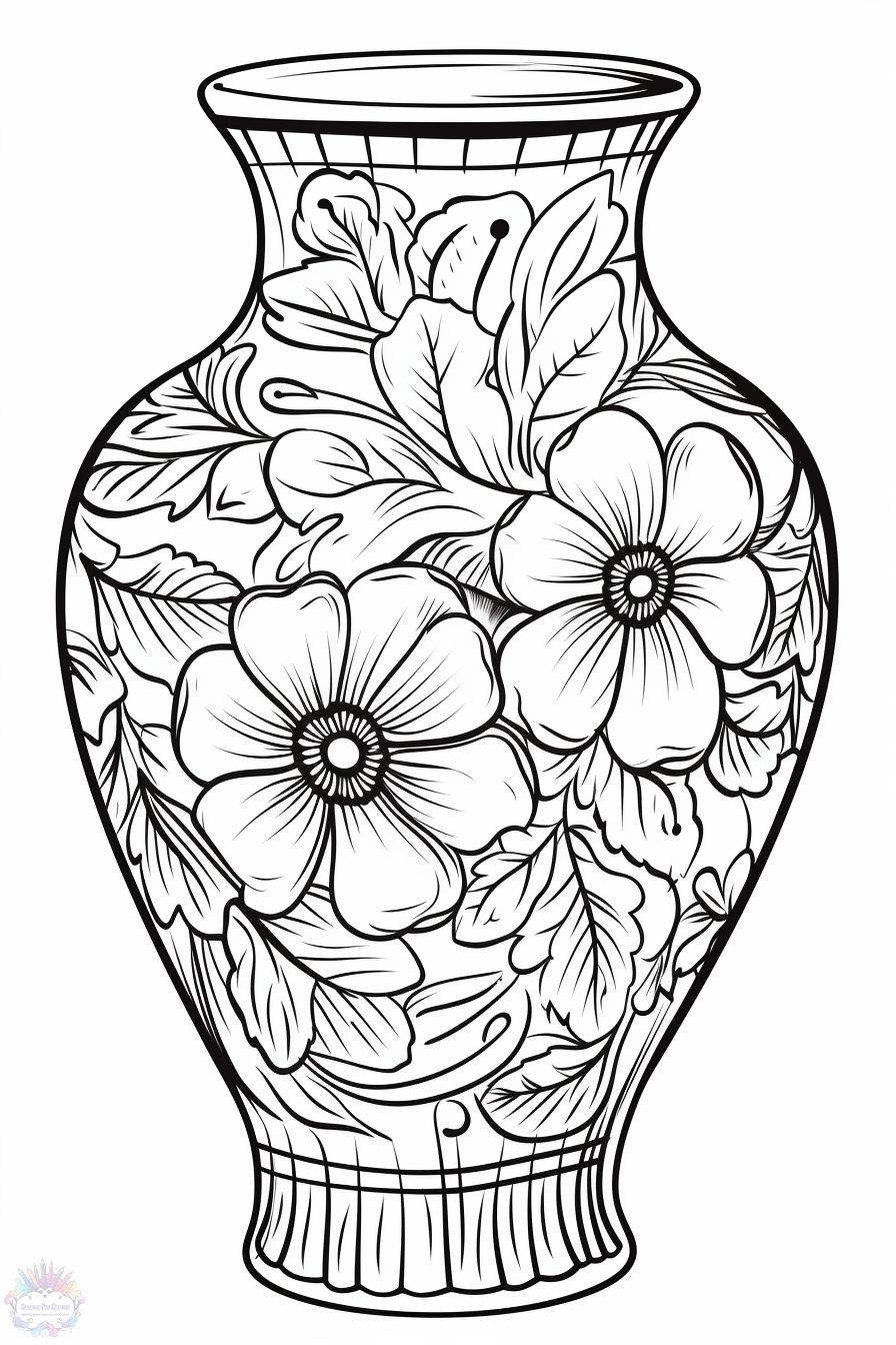 Vase coloring pages
