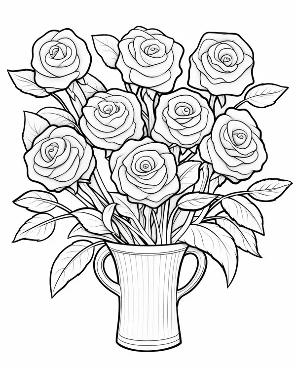 Ðï bouquet of roses in a vase