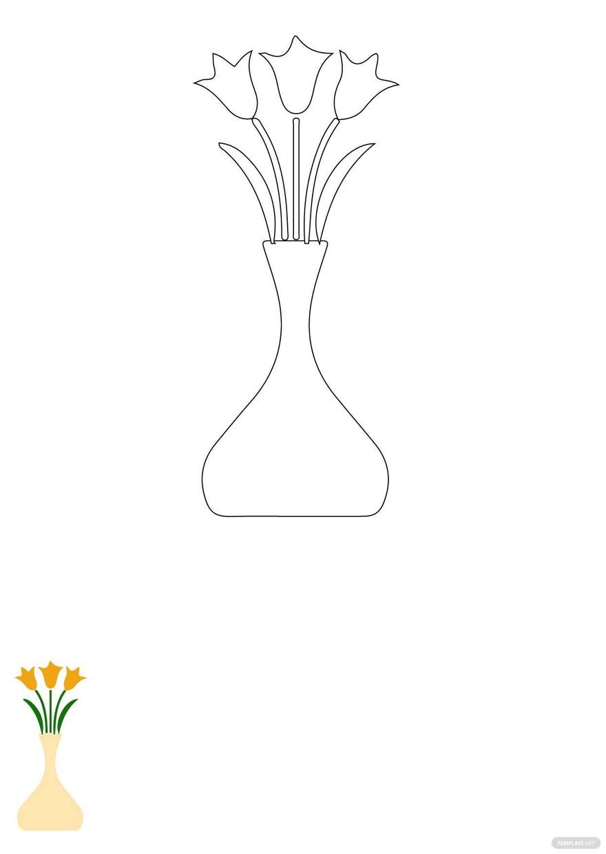 Free flower vase coloring pages