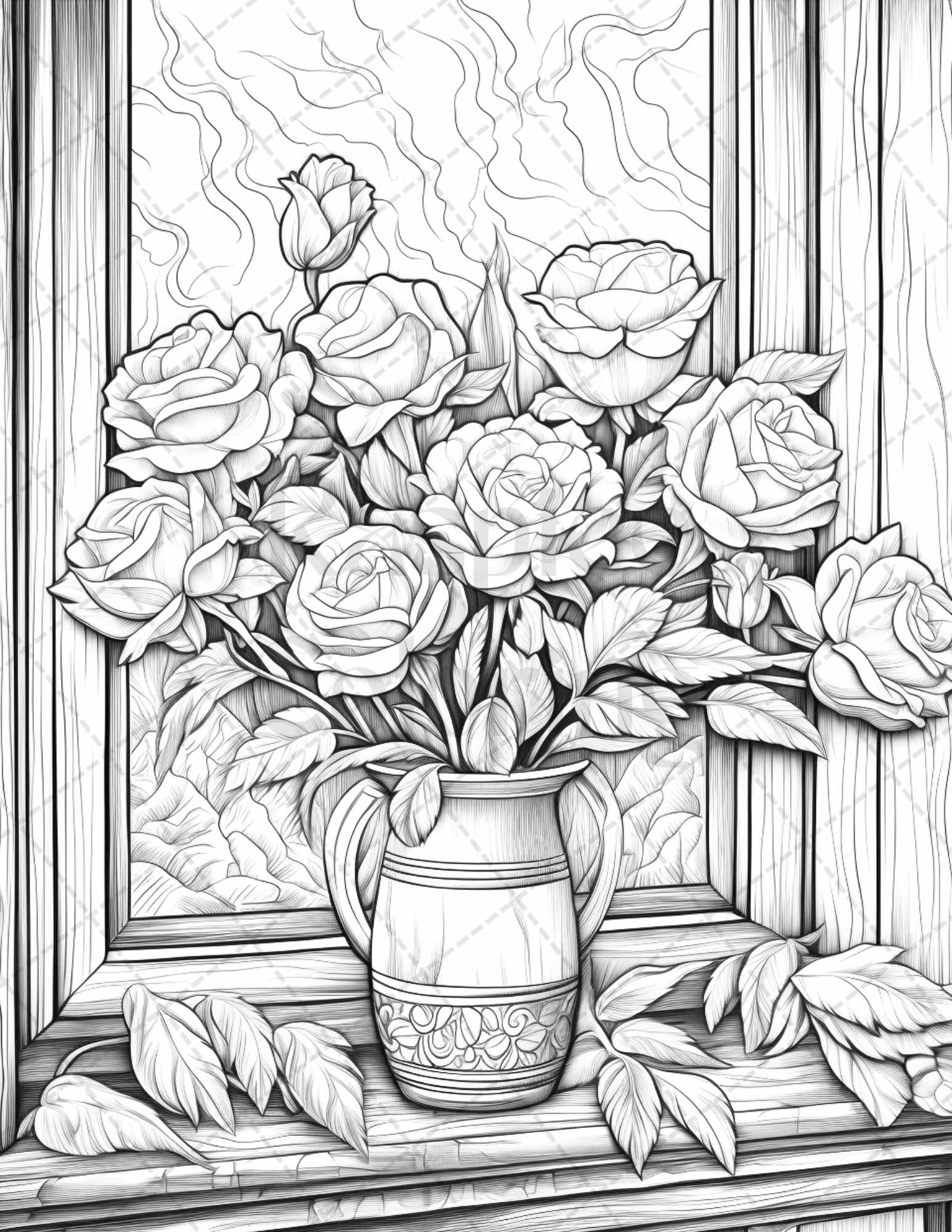 Captivating roses grayscale coloring pages printable for adults pd â coloring