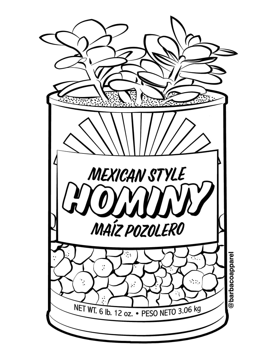 Free pozole planter coloring sheet digital download get creative with our printable hominy succulent vase coloring page â