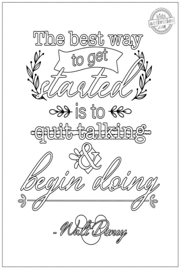 Inspirational quote coloring pages for adults kids activities blog