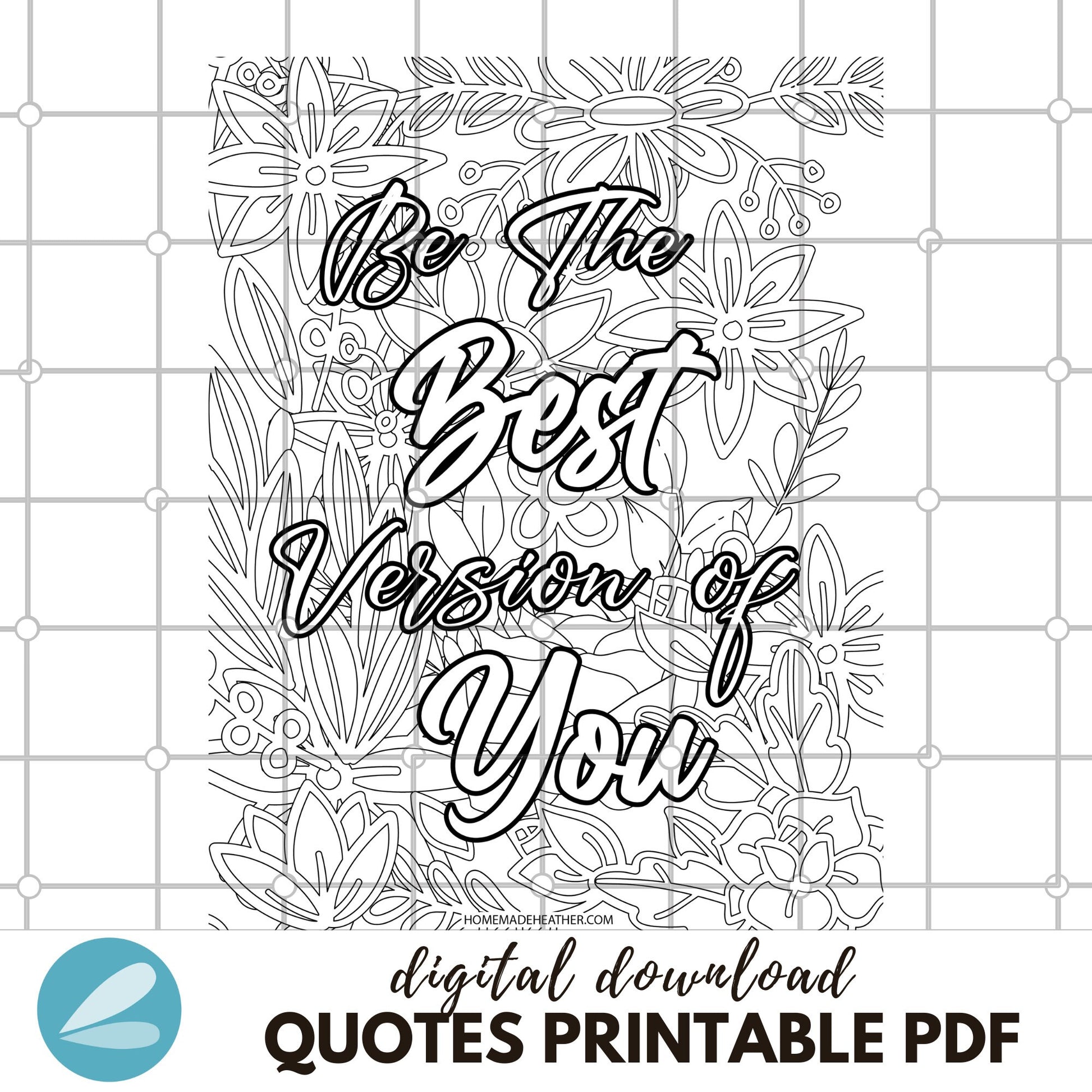 Motivational quote printable coloring pages