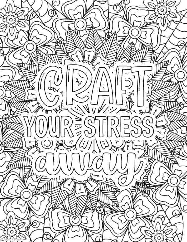 Free printable crafty quote coloring page