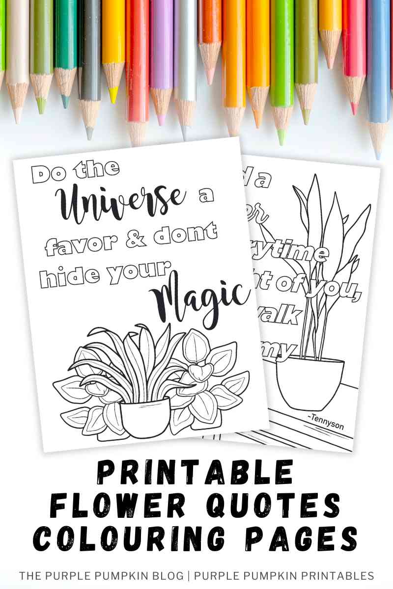 Printable plants flower quotes coloring pages