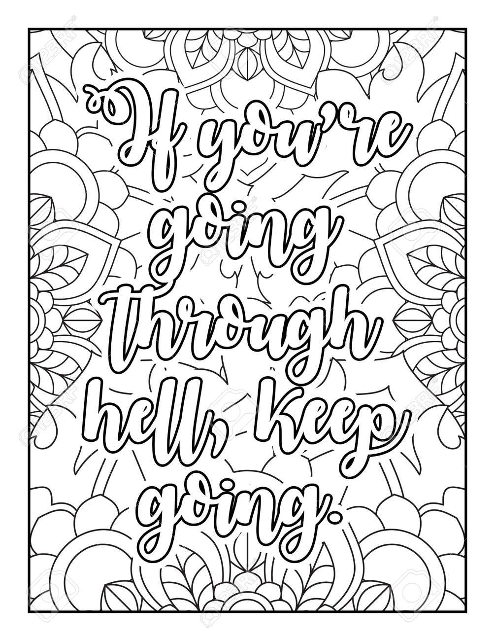 Motivational quotes coloring page inspirational quotes coloring page affirmative quotes coloring page positive quotes coloring page good vibes swear word coloring page motivational typography royalty free svg cliparts vectors and stock