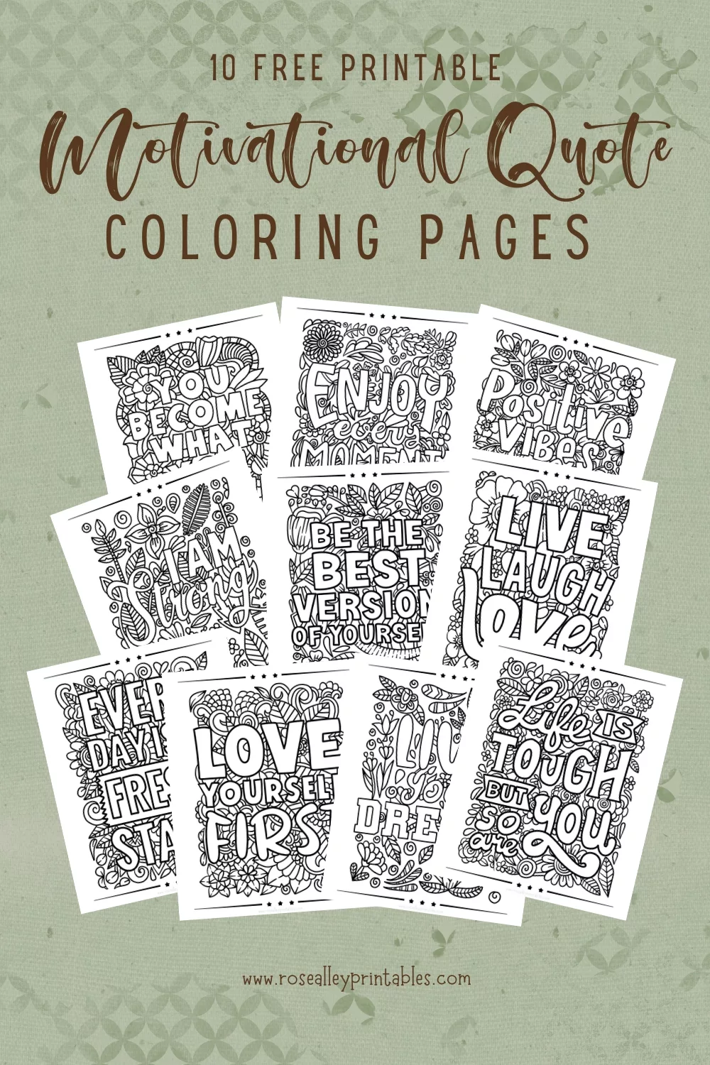 Free printable motivational quote coloring pages