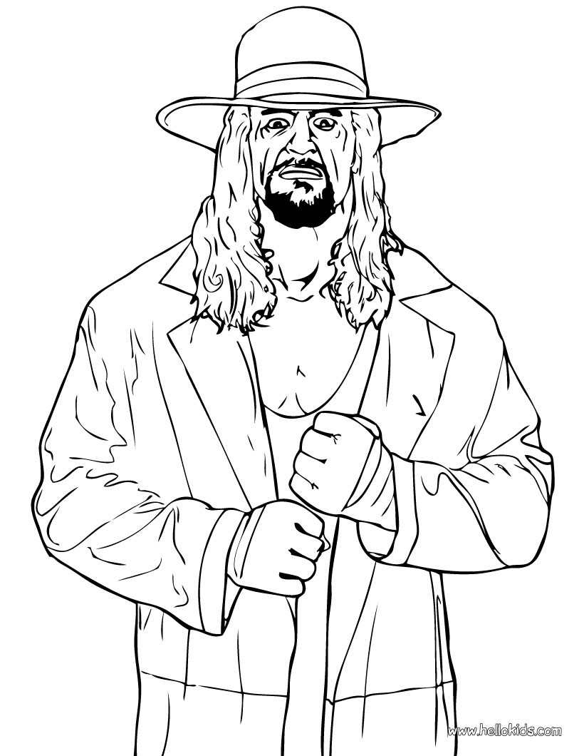 Wrestler the undertaker coloring pages