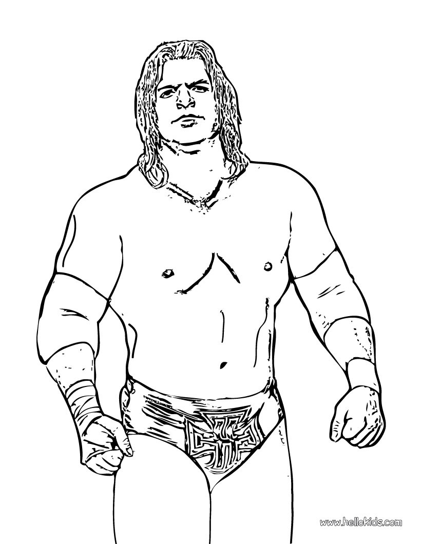 Wrestler triple h coloring pages