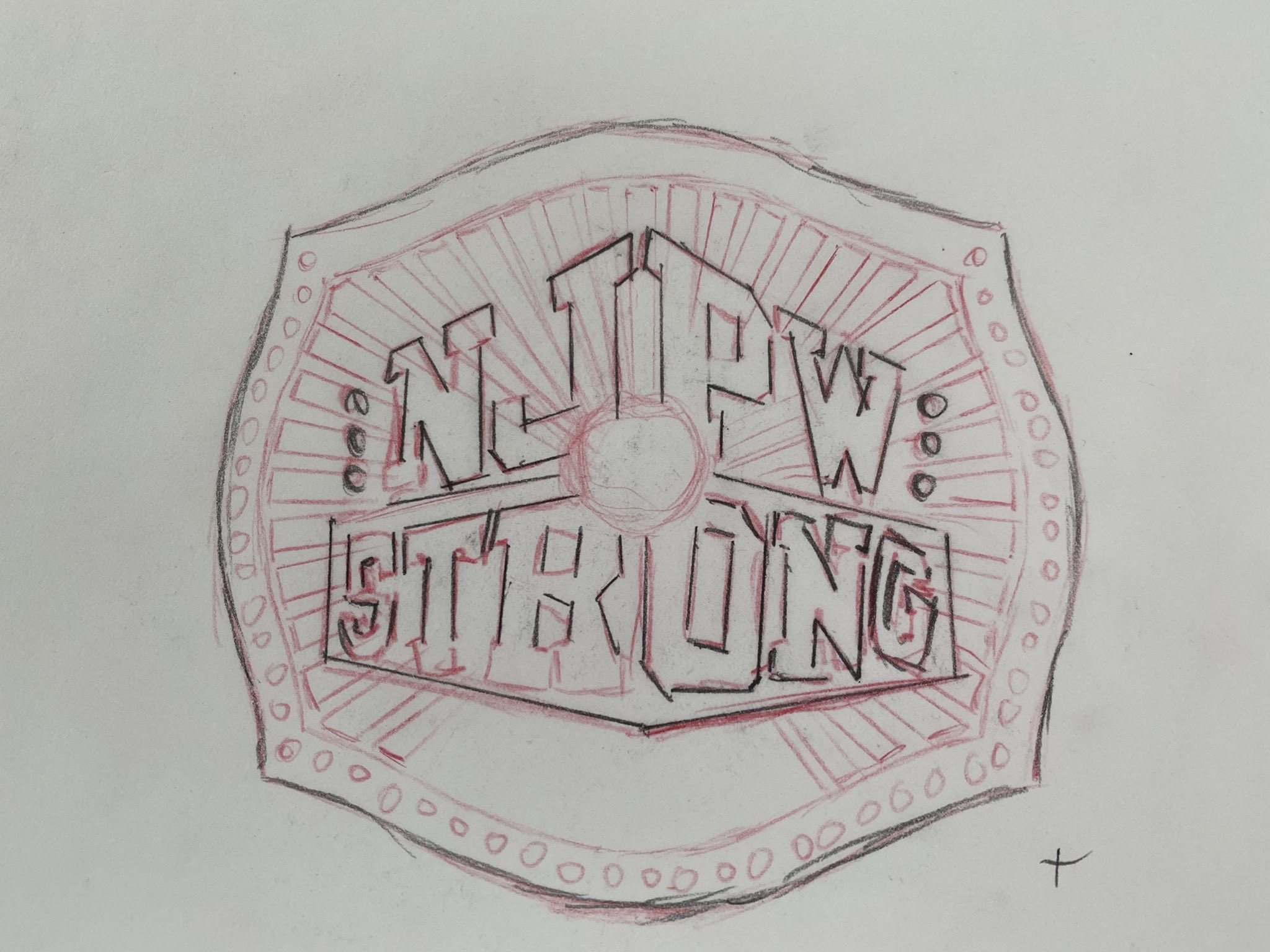David marquez on x i hope you enjoy the new njpwstrong openweight title this is my rd championship ive designed for the pany including iwgp v ive included my original sketch and