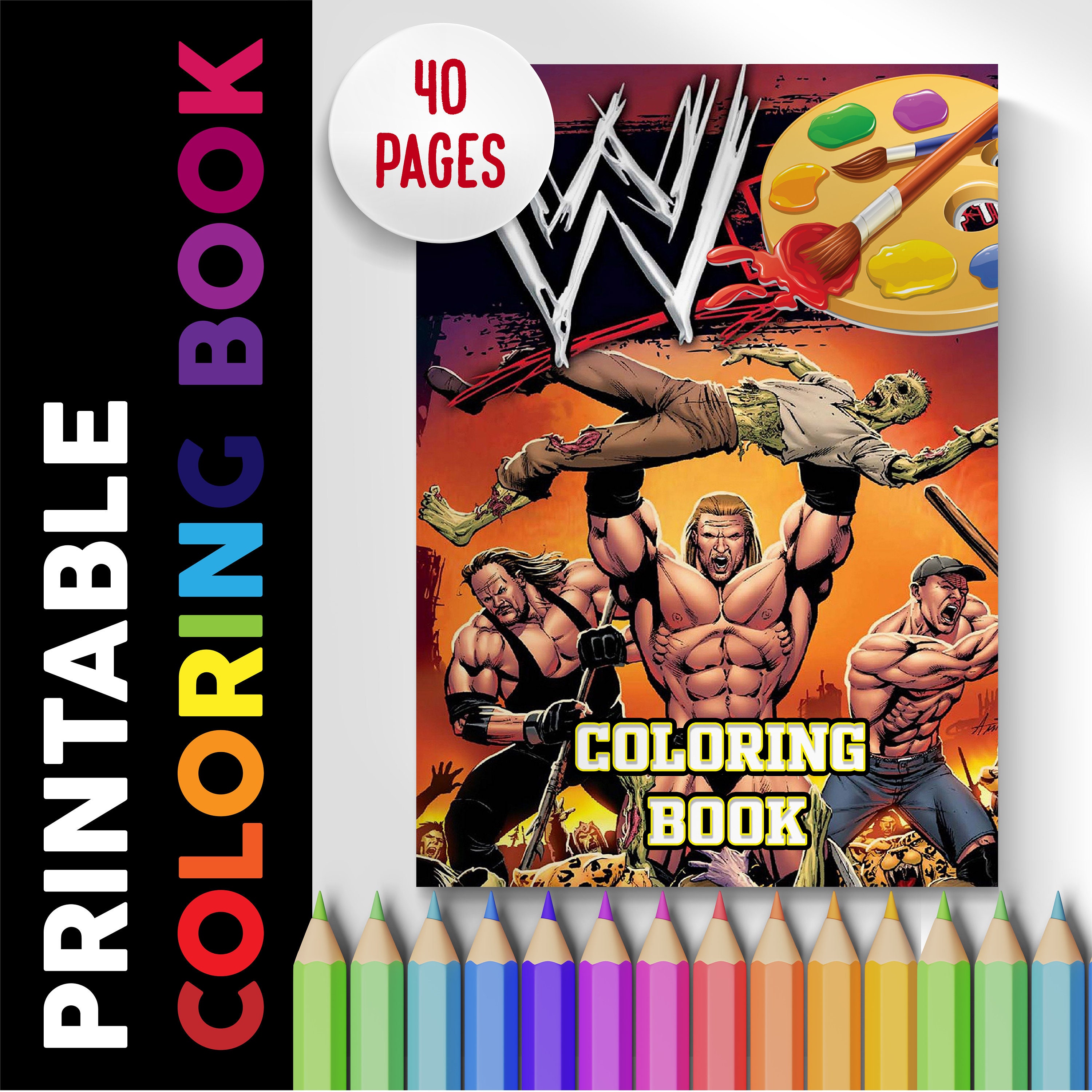 Wwe coloring book pages coloring pages printable