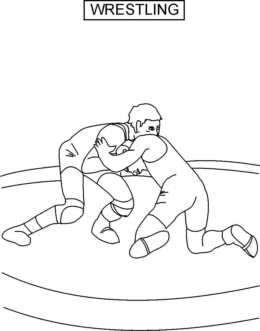 Wrestling coloring printable page for kids