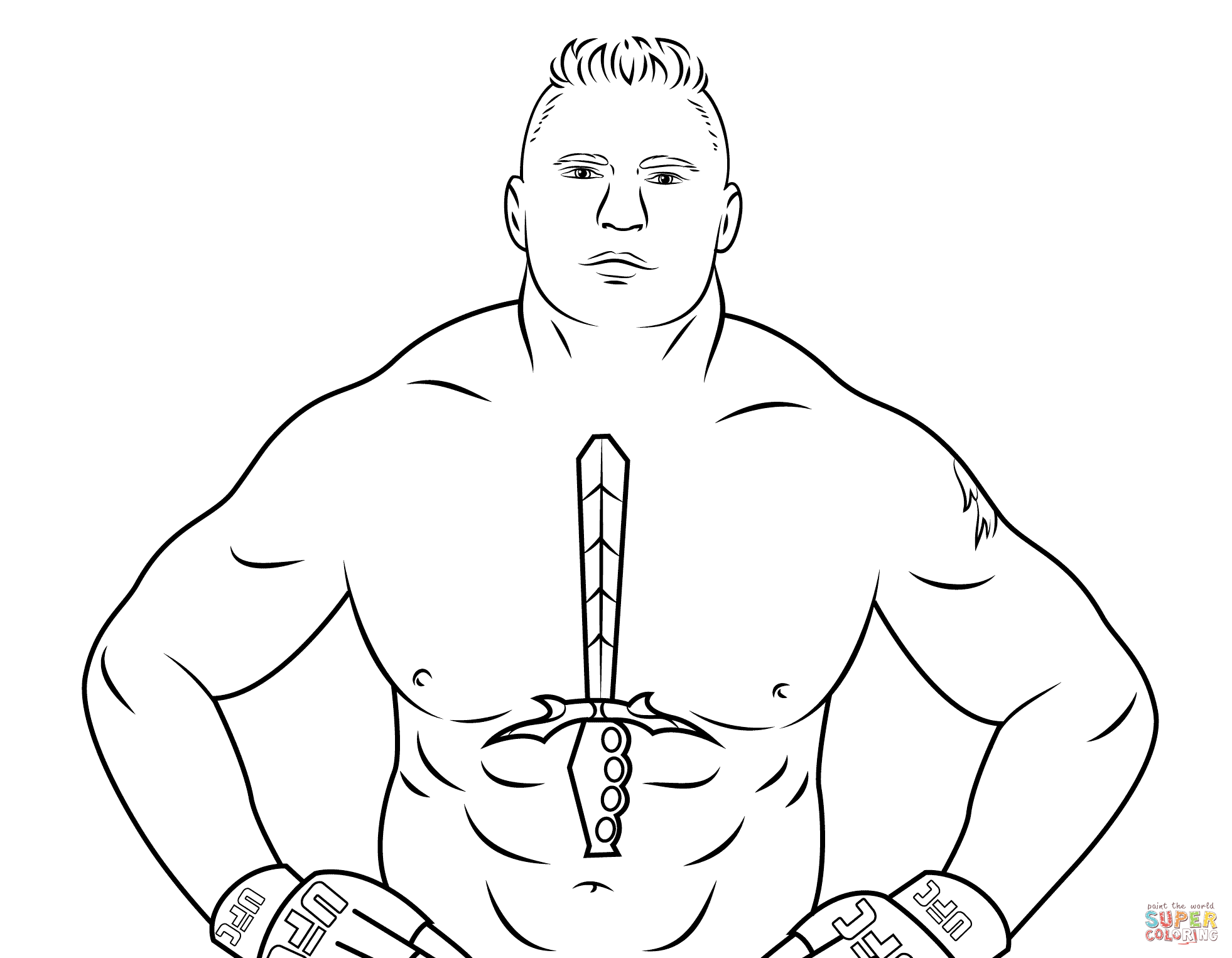 Wwe brock lesnar coloring page free printable coloring pages