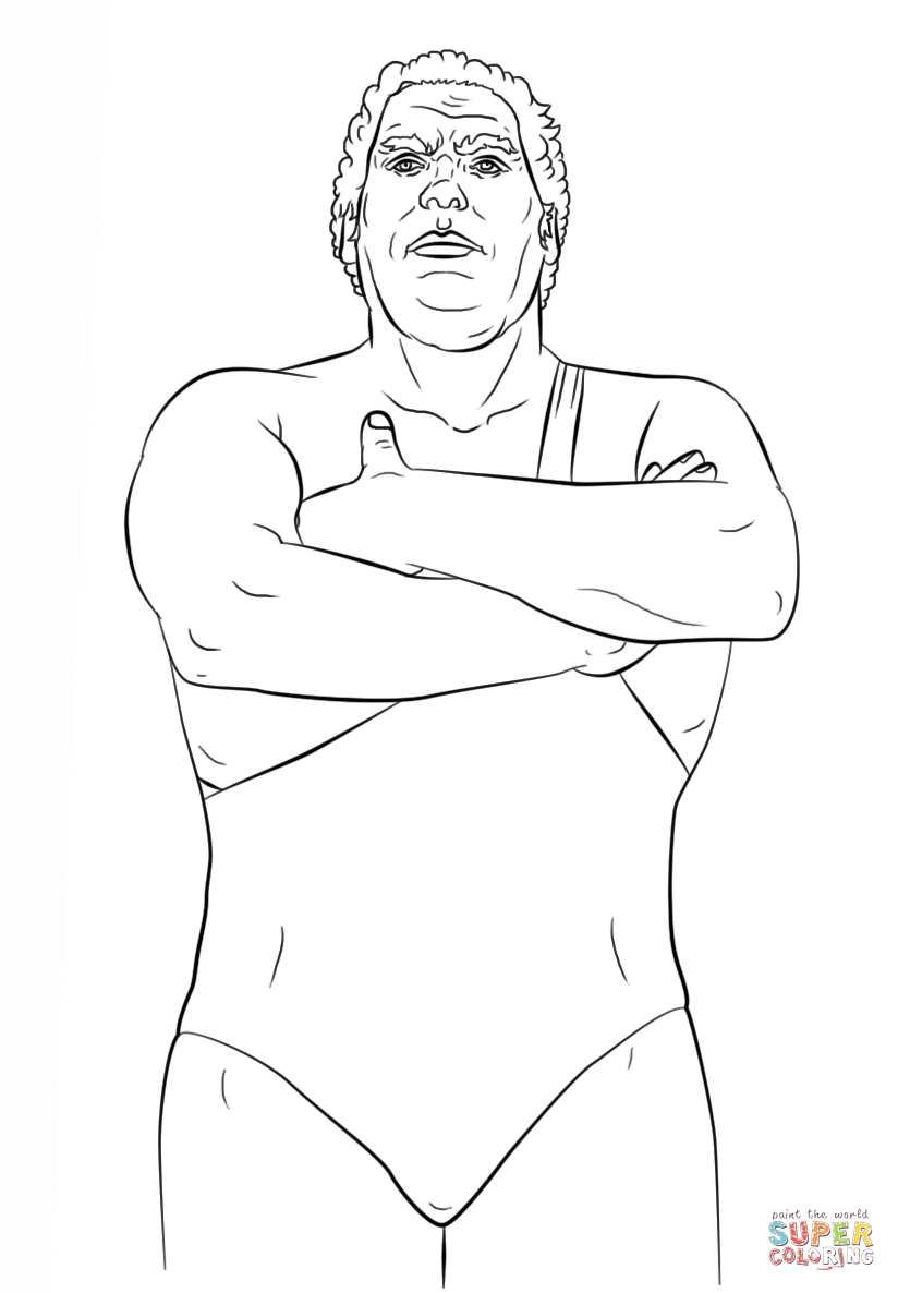 Wwe andre the giant coloring page free printable coloring pages