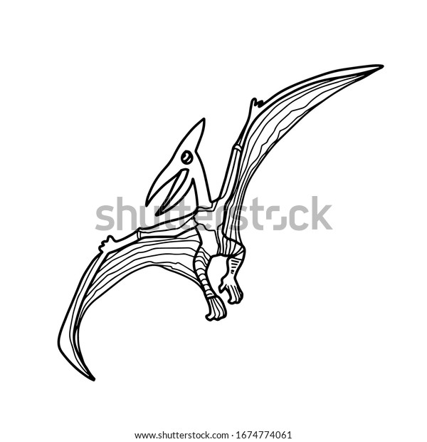 Dinosaur pterodactyl pteranodon coloring book children stock vector royalty free
