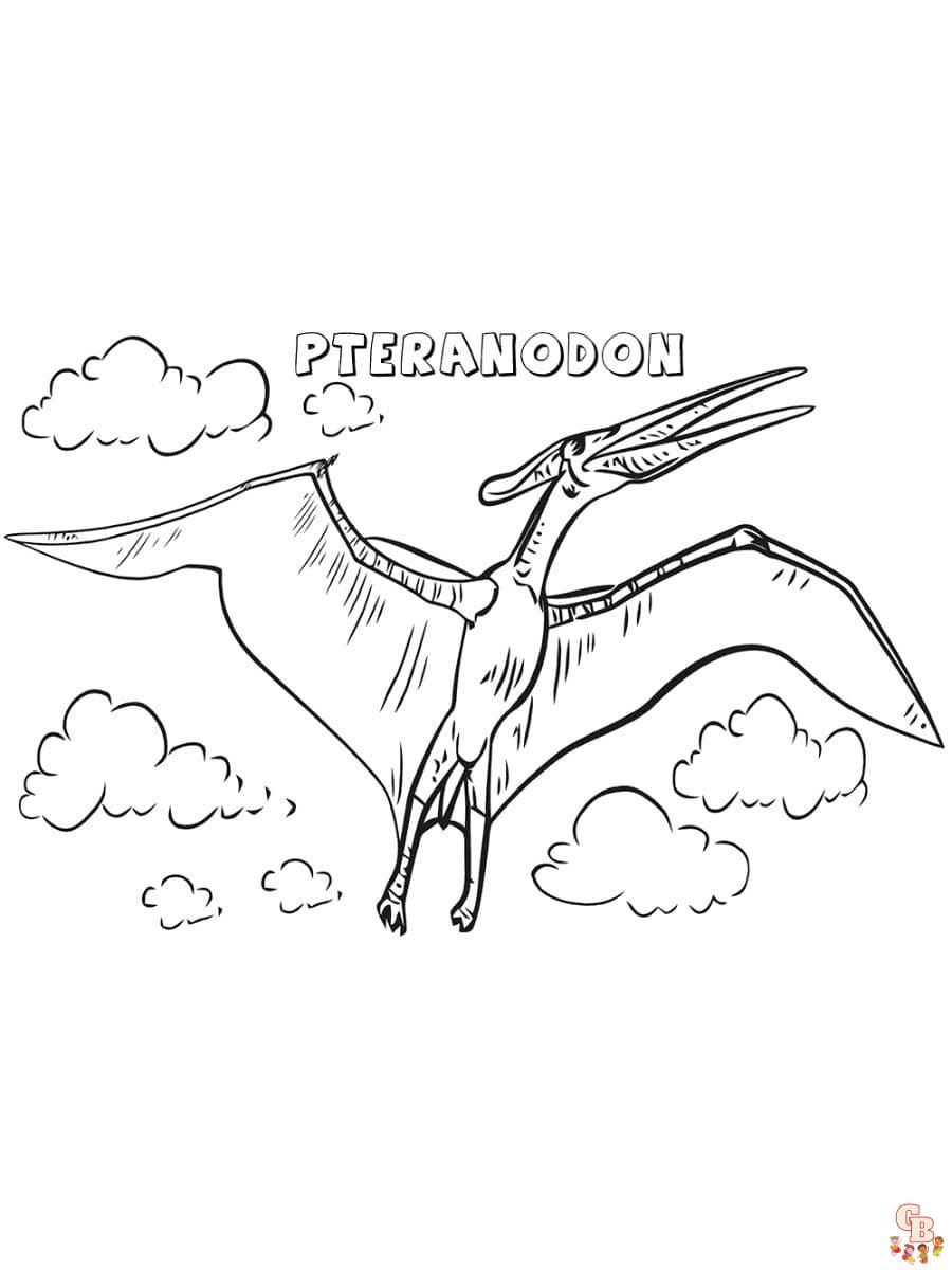 Printable pteranodon coloring pages free for kids and adults