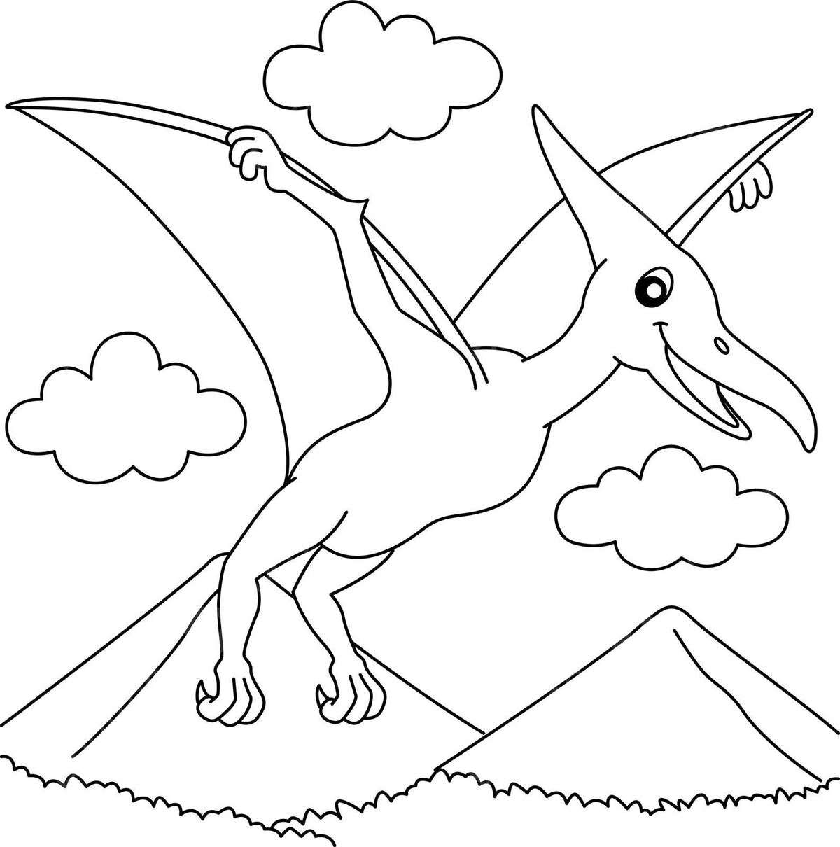 Pterodactyl coloring page for kids colouring book drawing background vector book drawing wing drawing ring drawing png and vector with transparent background for free download