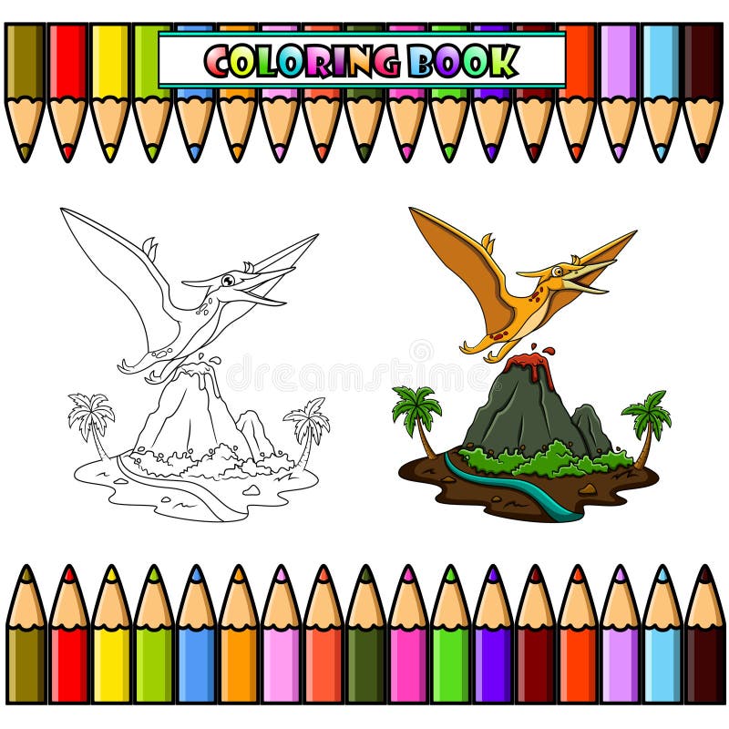 Pteranodon coloring stock illustrations â pteranodon coloring stock illustrations vectors clipart