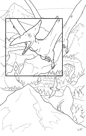 Pterosaur adult coloring page