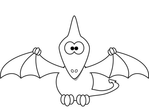 Cartoon pterodactyl coloring page from pterodactyl category select from printable crafts of carâ dinosaur coloring pages dinosaur coloring coloring pages