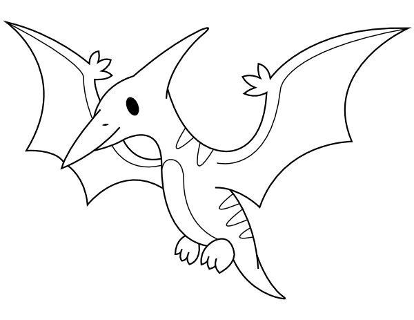 Printable baby pterodactyl coloring page