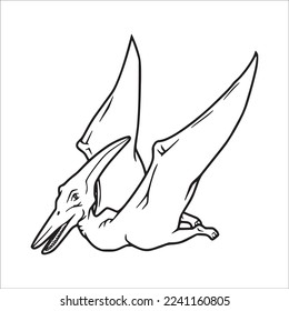 Cute pterodactyl coloring book pages picturepterodactyl stock vector royalty free