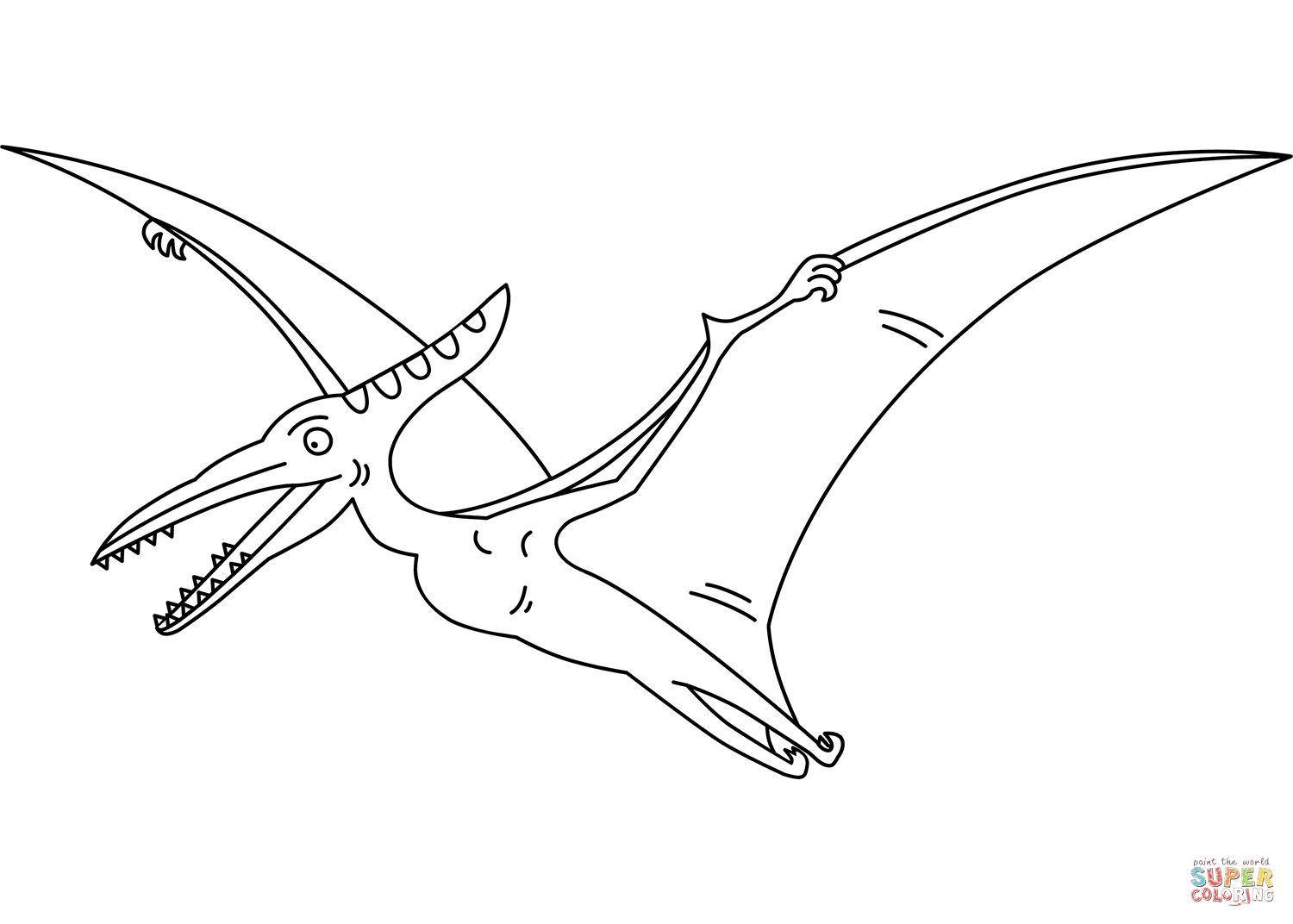 Pterodactyl coloring page free printable coloring pages