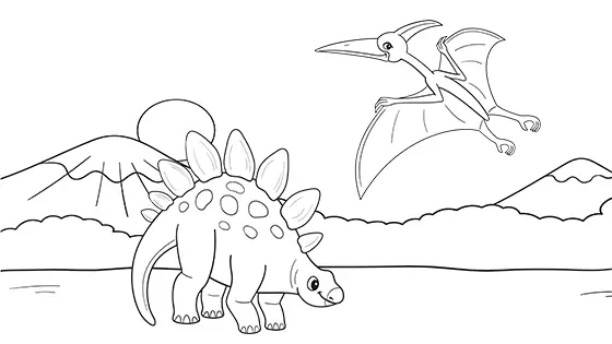 Pterodactyl coloring pages for kids free pdfs