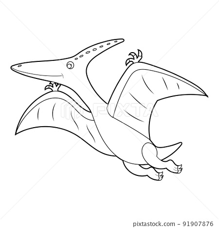Coloring book for kids dinosaur pterodactyl