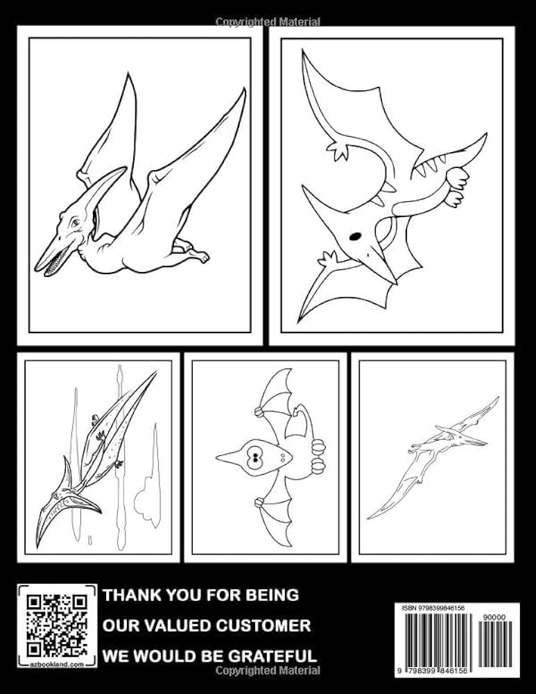 Pterodactyl coloring book for kids high
