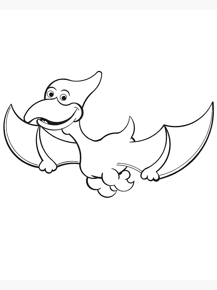 Color your own pterodactyl greeting card for sale by grandpah