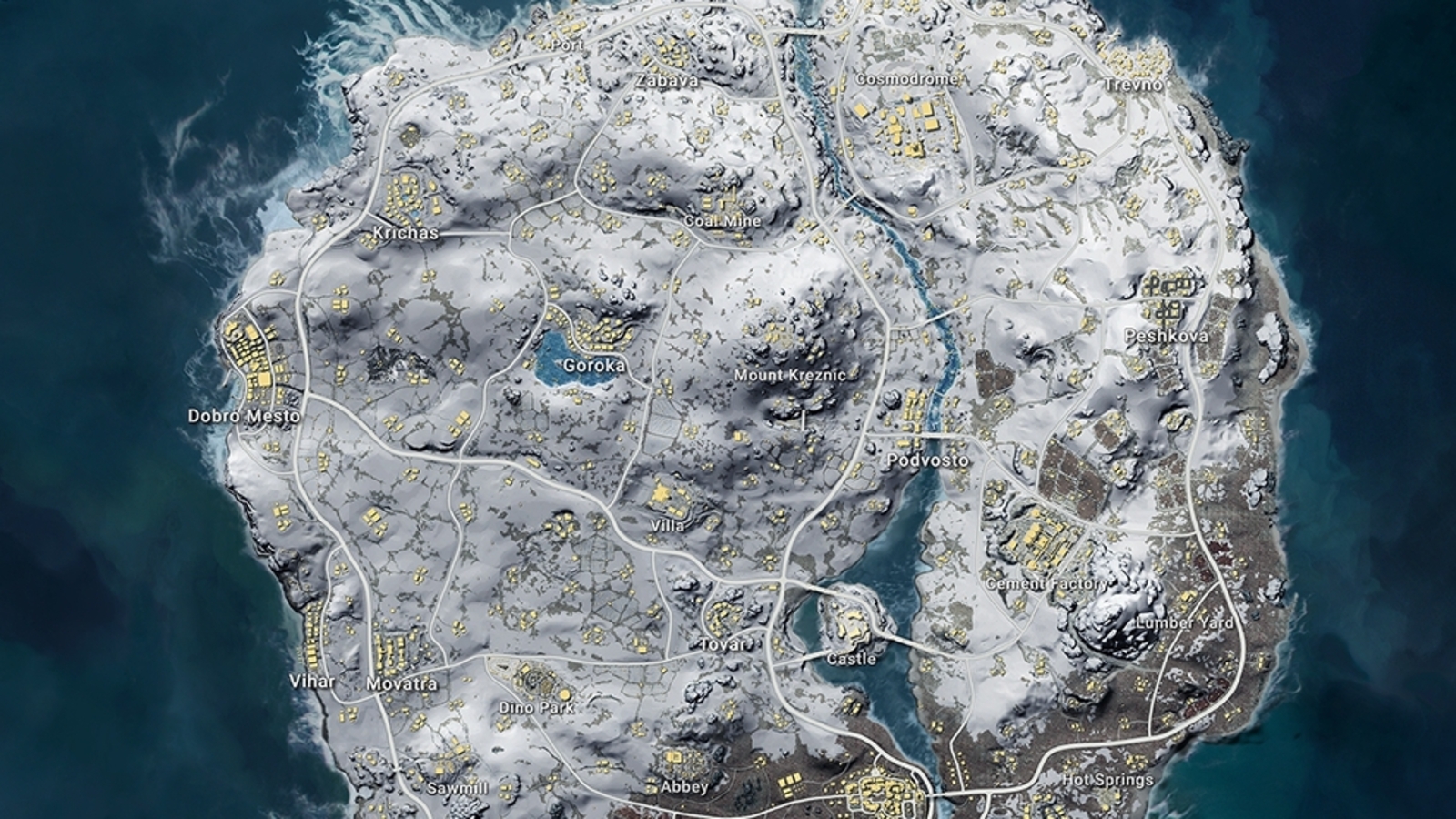 Pubg vikendi map vehicles size best start locations and snow map strategies