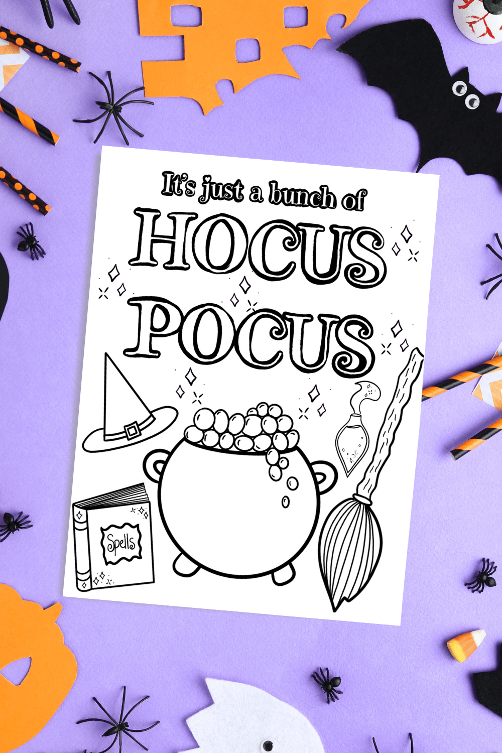 Hocus pocus printable halloween coloring page
