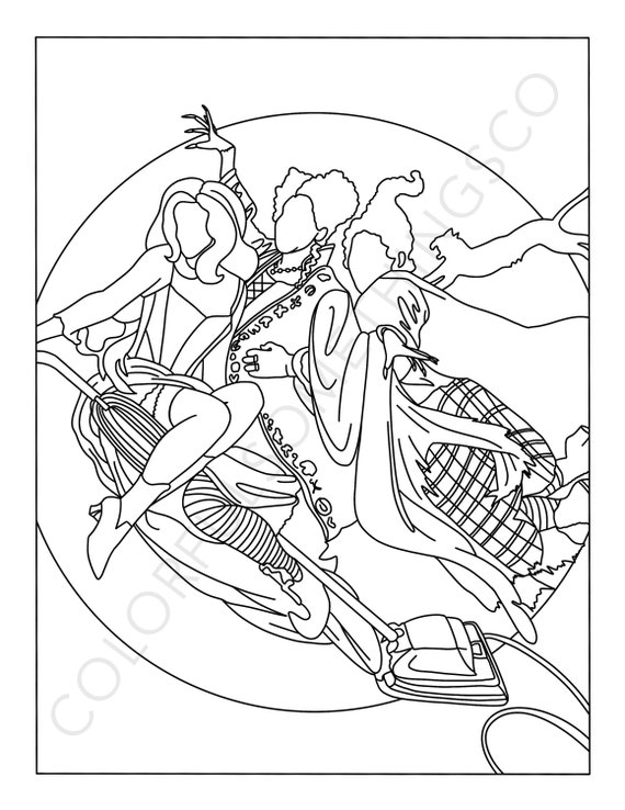 Hocus pocus coloring pages pack of digital download coloring pages halloween coloring pages