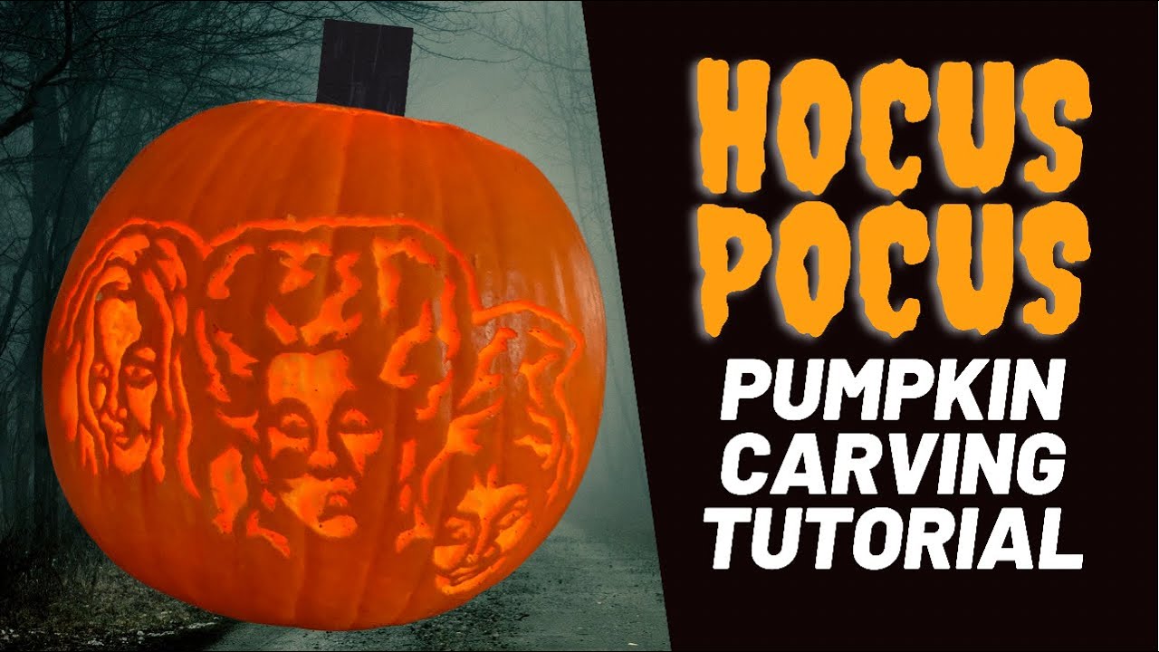 Hocus pocus pumpkin carving tutorial sanderson sisters halloween diy