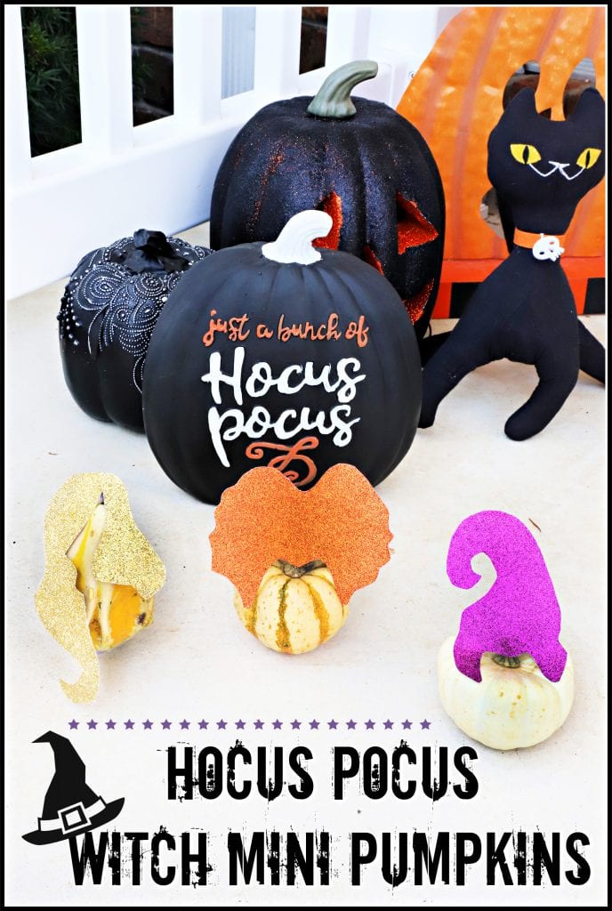 Hocus pocus witch mini pumpkins craft