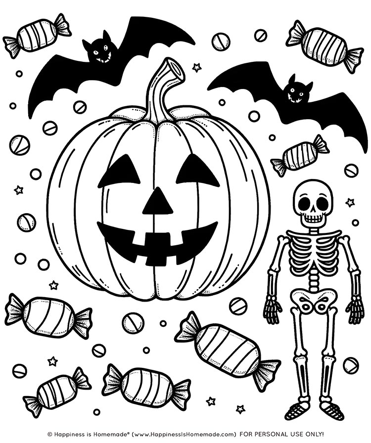 Free halloween coloring pages for adults kids
