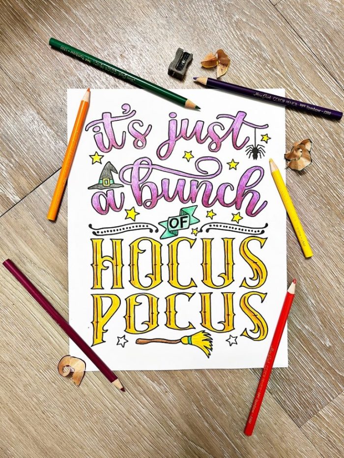 Hocus pocus craft free printable coloring page